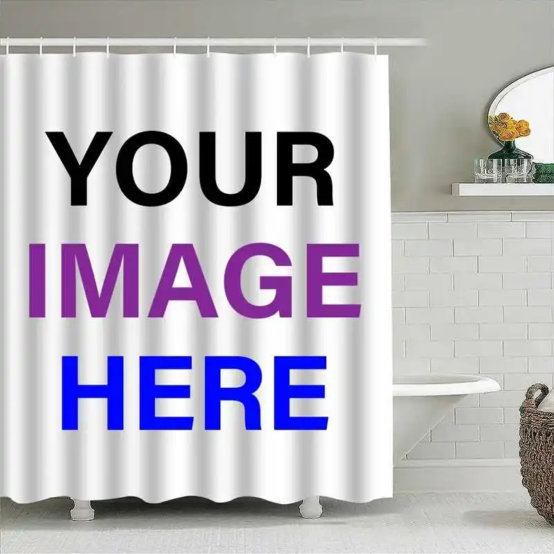 Customizable Photo Shower Curtain – Personalized with Family/Friend Photos, Text, or Logos; Features Unique Prints; Machine-Wash