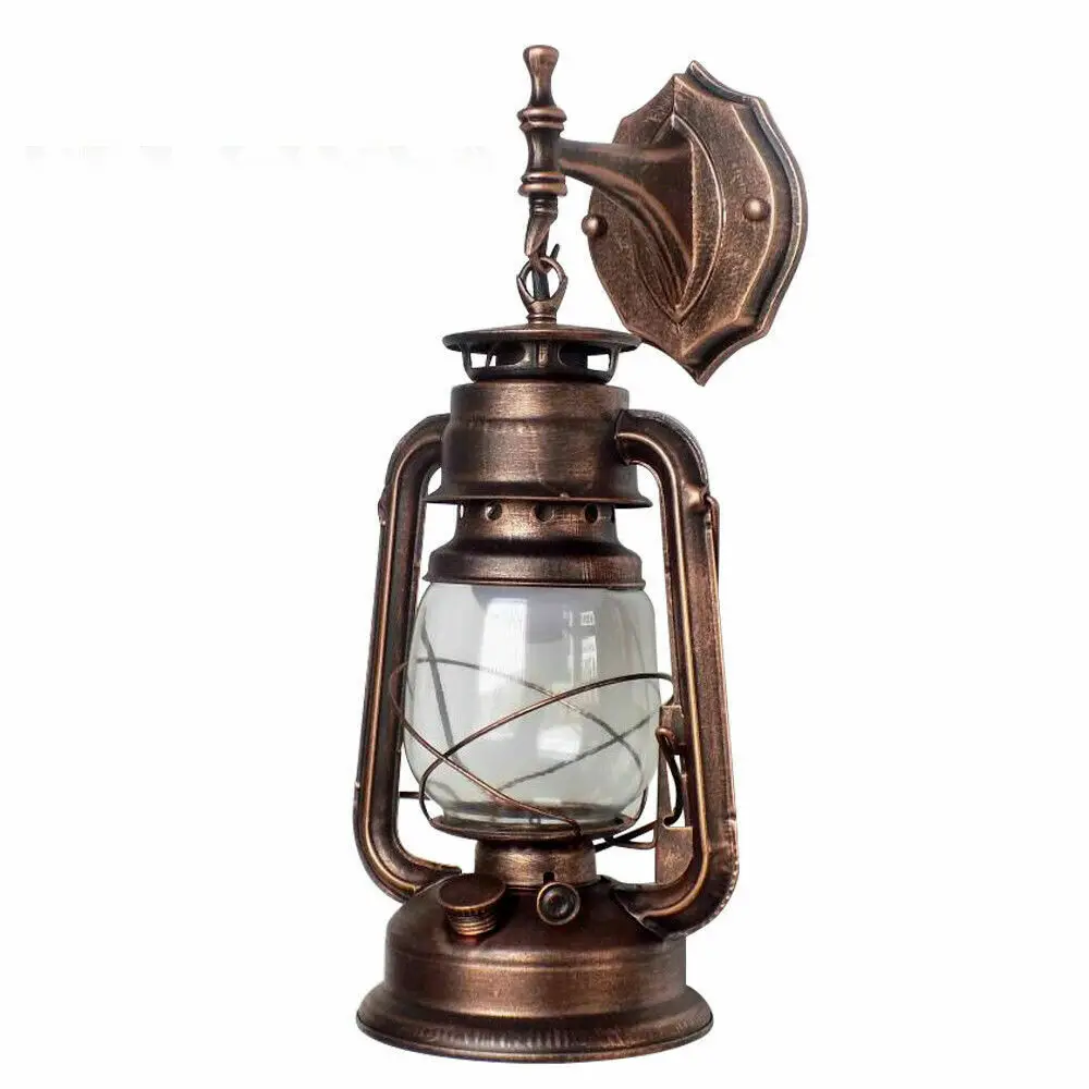 

Wall Light Vintage Lantern Sconce Porch Hanging Lamp Fixture Outdoor Bronze