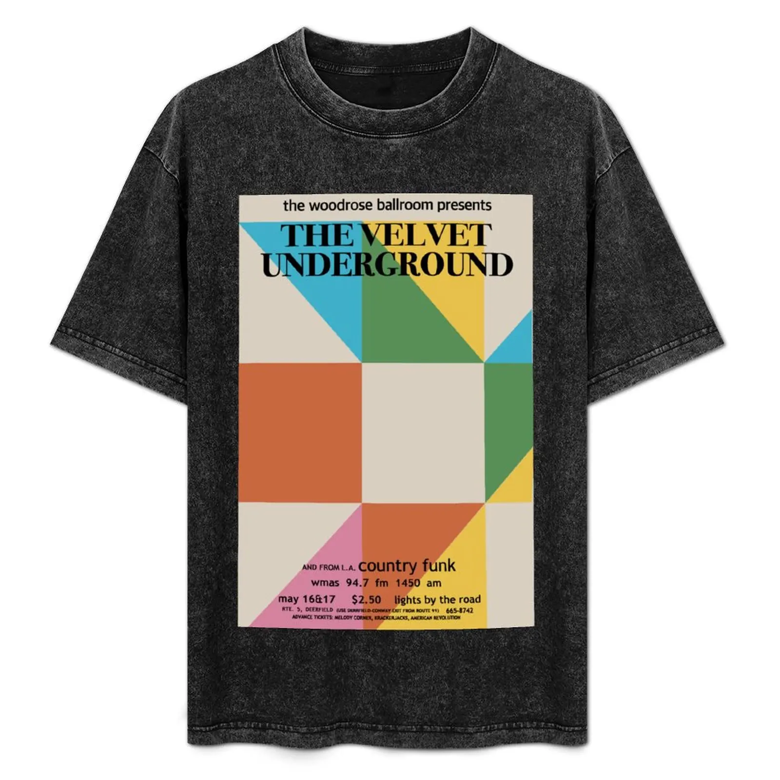

Velvet Underground Vintage 1960s woodrose ballroom Promo Poster T-Shirt Sweat Absorbing Sports Tee Shirt