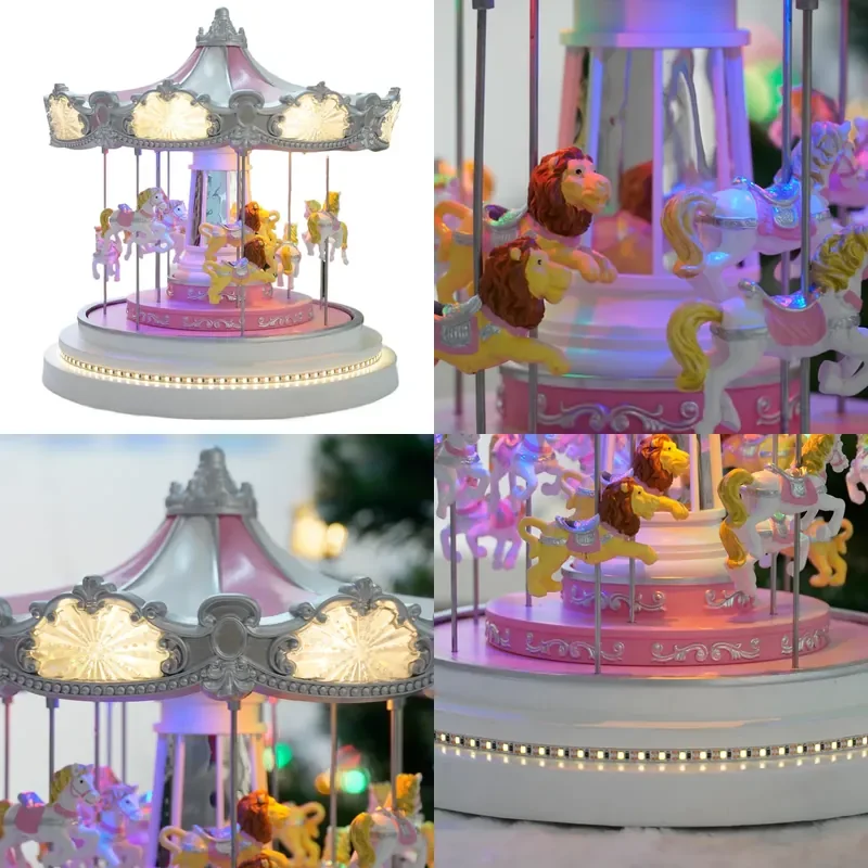 Christmas Carousel Music Box Birthday Gift Ornament Decorative Gift European Style