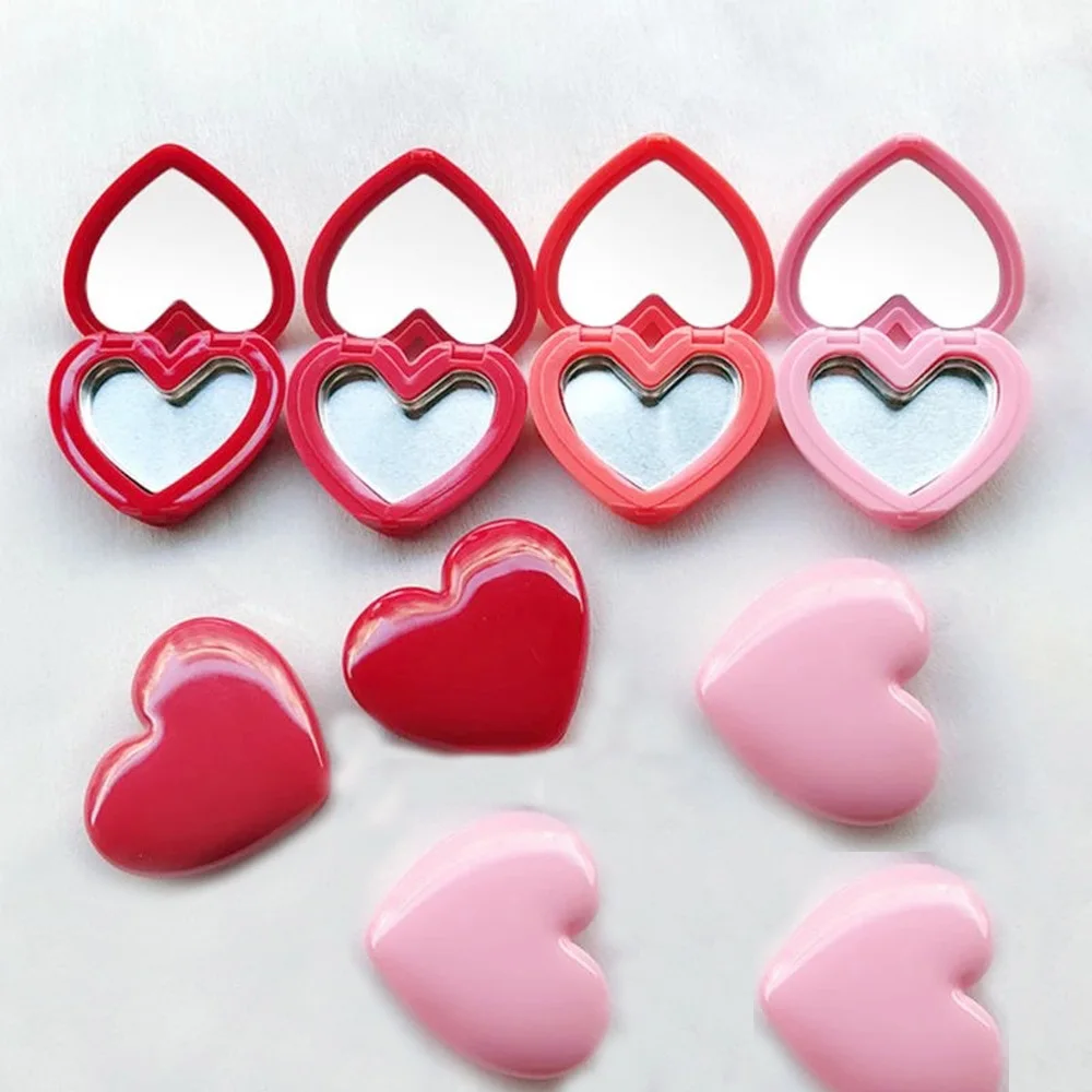 4.6*3.4cm Love Heart Shape Eyeshadow Case Rouge Lipstick Box Pigment Palette Refillable Foundation Makeup Dispenser With Pallet