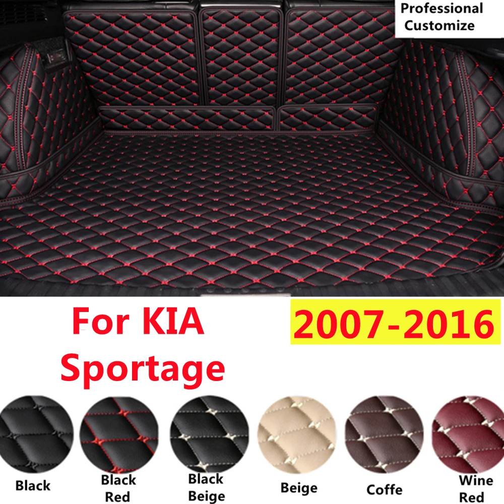 

SJ Full Set XPE Leather Custom Fit For KIA Sportage 2016 2015 2014-2007 Fittings Car Trunk Mat Tail Boot Tray Liner Rear Cargo