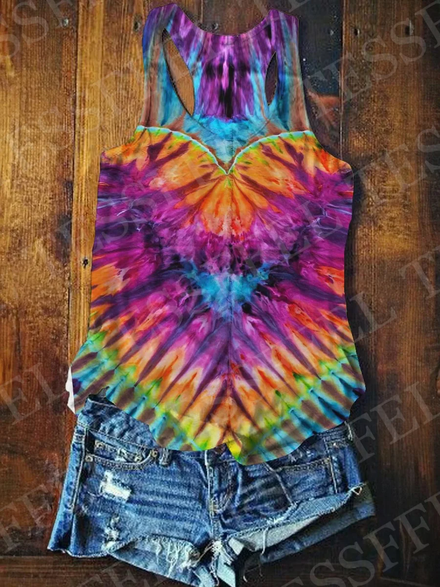 

NewFashion Colorful Graffiti Flower Gradient Hippie Vintage Retro Harajuku 3DPrint Women's Racerback Tank Top Vest Sleeveless X2
