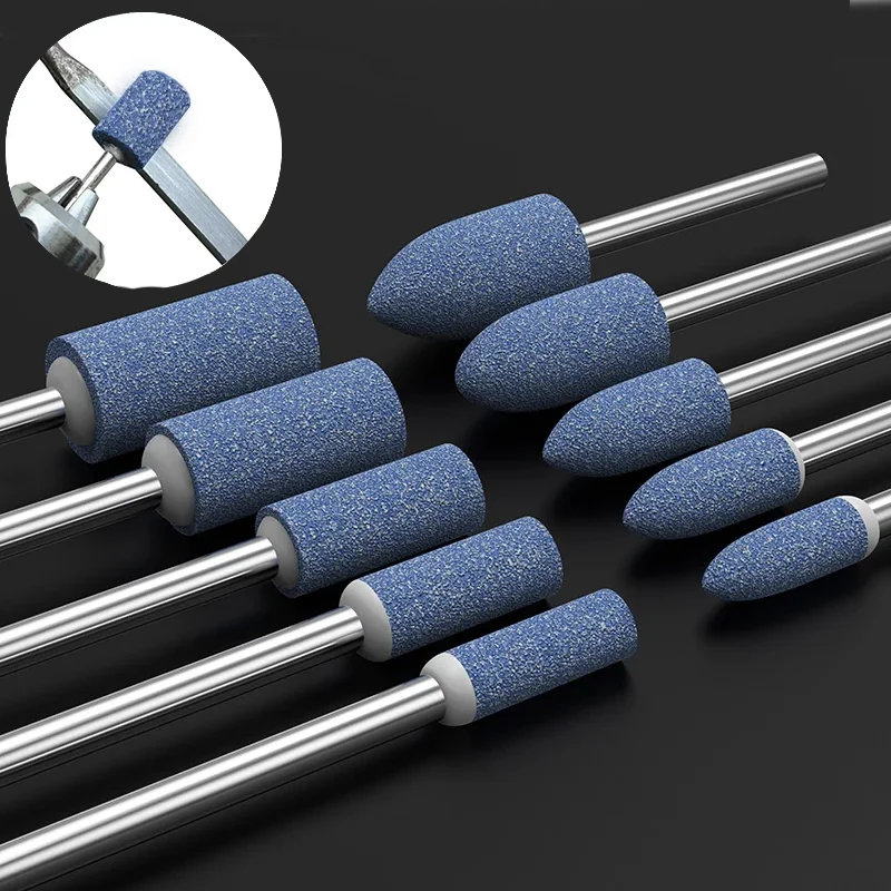 

6/7/10 шт., шлифовальная полировальная головка, абразивный монтаж для вращающихся электроинструментов, 3 мм, электрический шлифовальный камень, круг, аксессуары для Dremel