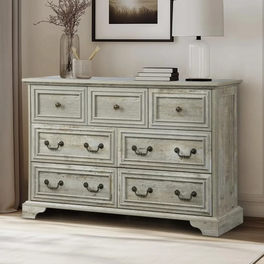 

Comes with 7 drawers and natural texture