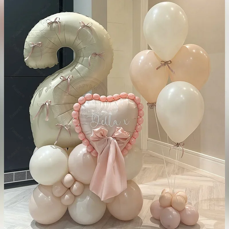 26-teiliges, cremeweißes Hochzeitsballon-Set für Erwachsene, Kinder, Babyparty, Helium, Globos, Party-Dekoration, Neugeborenenbedarf, Spielzeug
