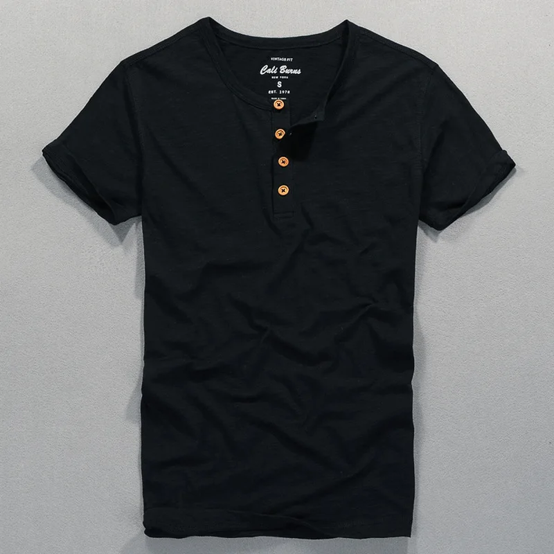 Ultra-Thin 100% Cotton Vintage T-Shirt for Men | Summer Breeze Breathable Slim Fit Casual Short Sleeve Blouse Homme Tops Tees
