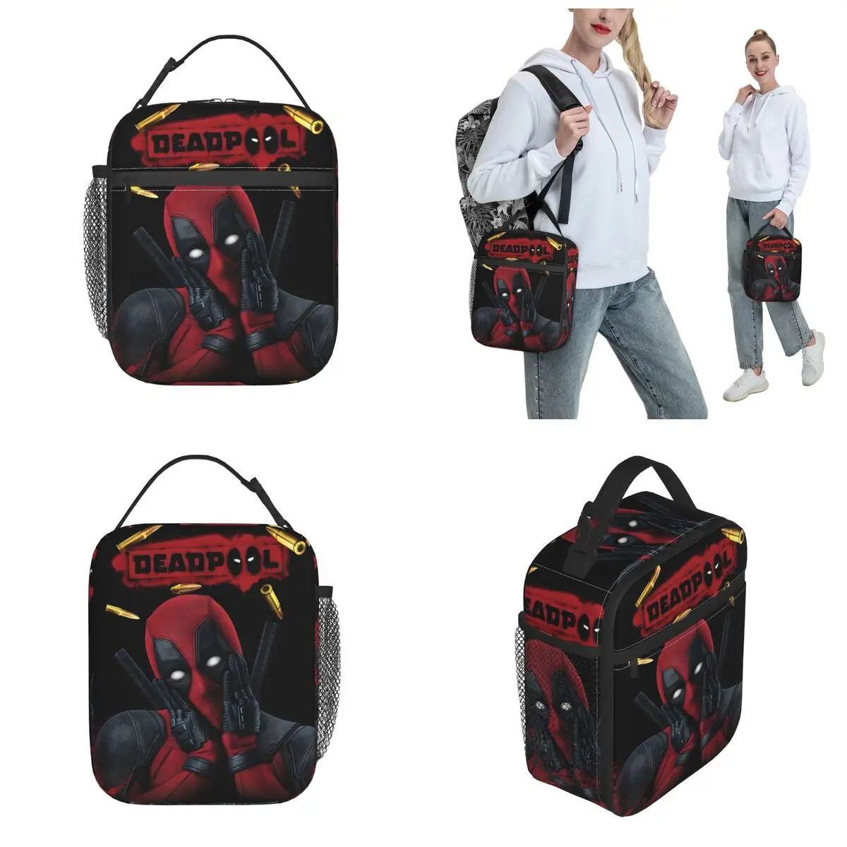 Deadpools Film Geïsoleerde Lunchtas Thermische Zak Maaltijdcontainer Hoge Capaciteit Lunchbox Tote Mannen Vrouwen College Picknick