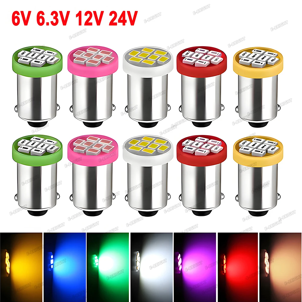 

100PCS T4W LED Bulbs BA9S 6.3V 6V 12V 24V Led Light Bulbs T11 #44 #47 1893 Led Bulbs License Plate Reading Lights Pinball Light