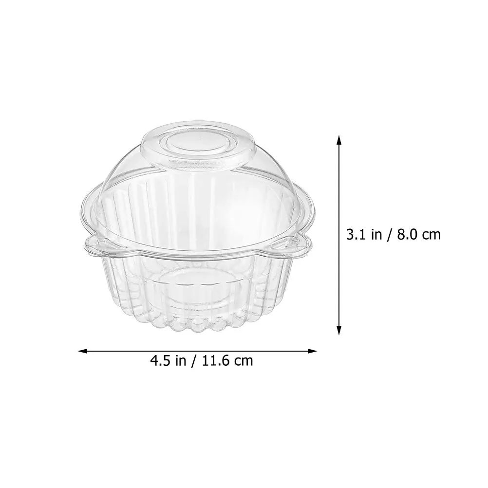 60pcs Cake Boxes Transparent Dessert Packing Containers Baking Cake Case Pastry Storage Box Disposable Mousse Ball Fruit