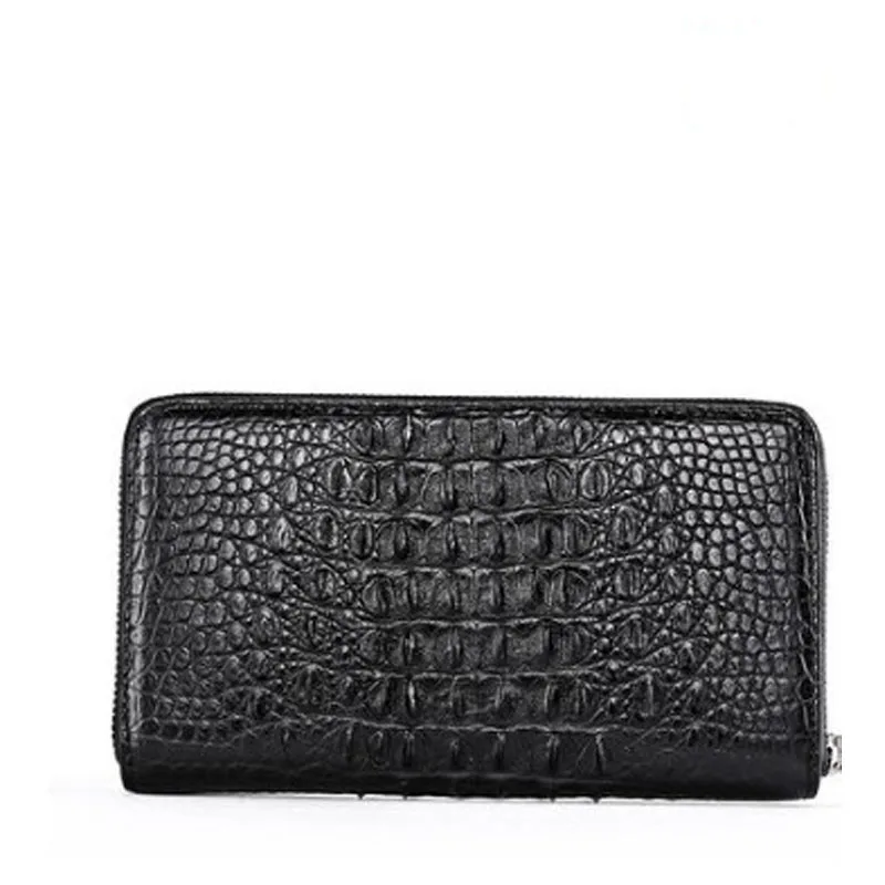 gete Crocodile leather men wallet long style men's Thai leather business handbag men's bag zipper large capacity handbag men bag