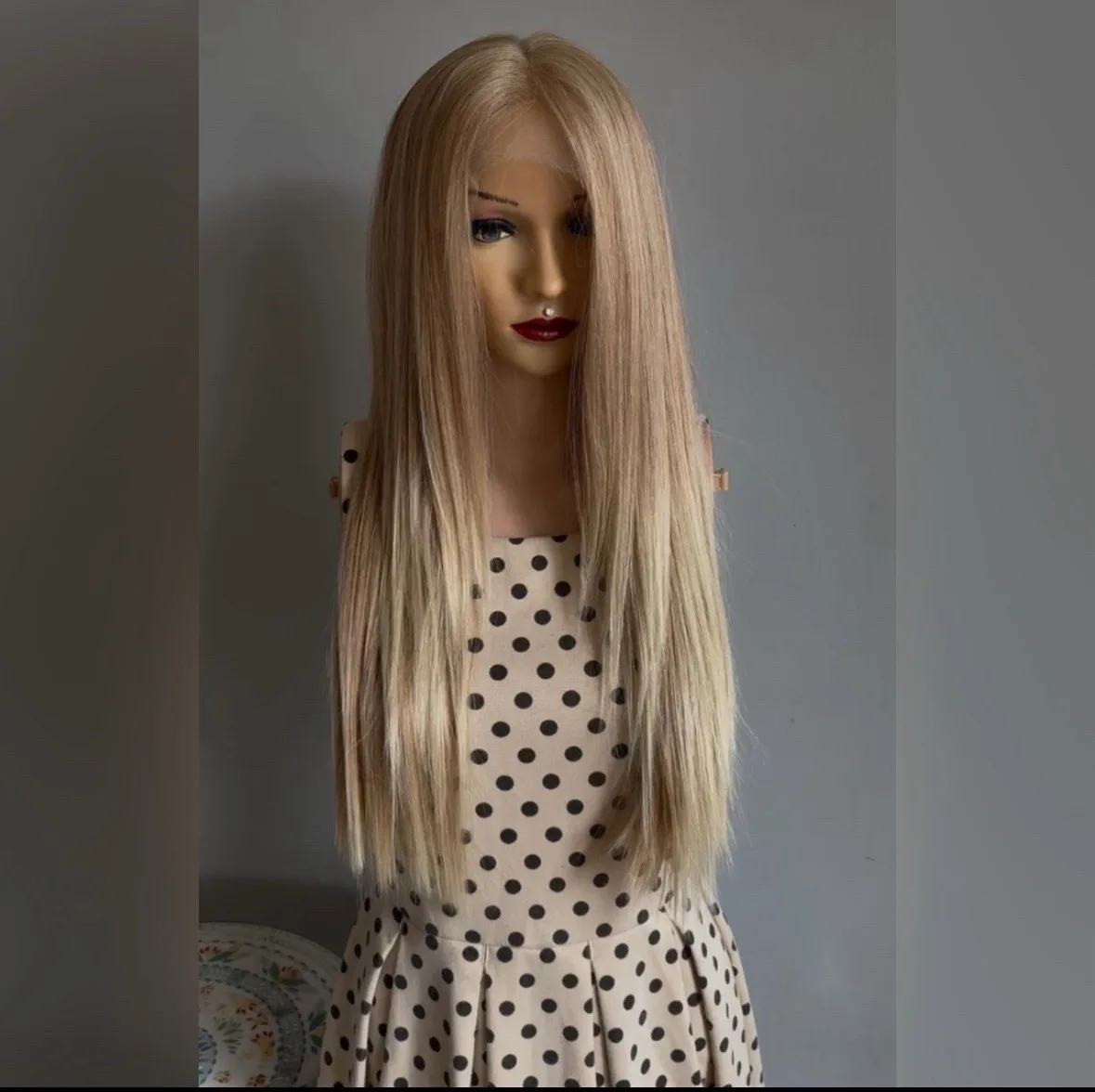 

Daily WIG! Long Straight caramel blonde,Blend, Lace front