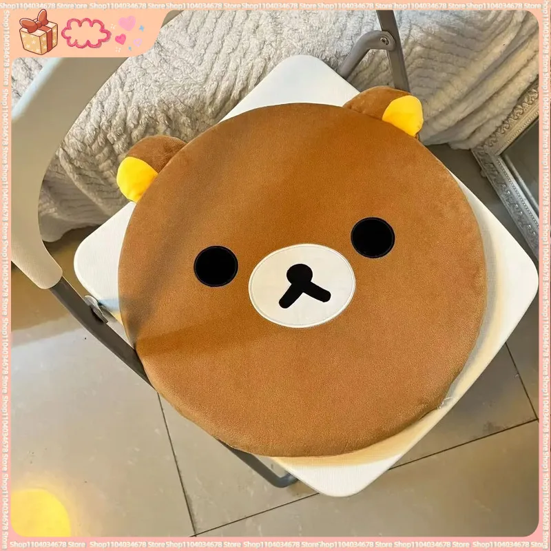

Kawaii Rilakkuma Bear, осенне-зимняя подушка, хлопковая студенческая подушка для общежития, офисного стула, плюшевая, съемная, моющаяся