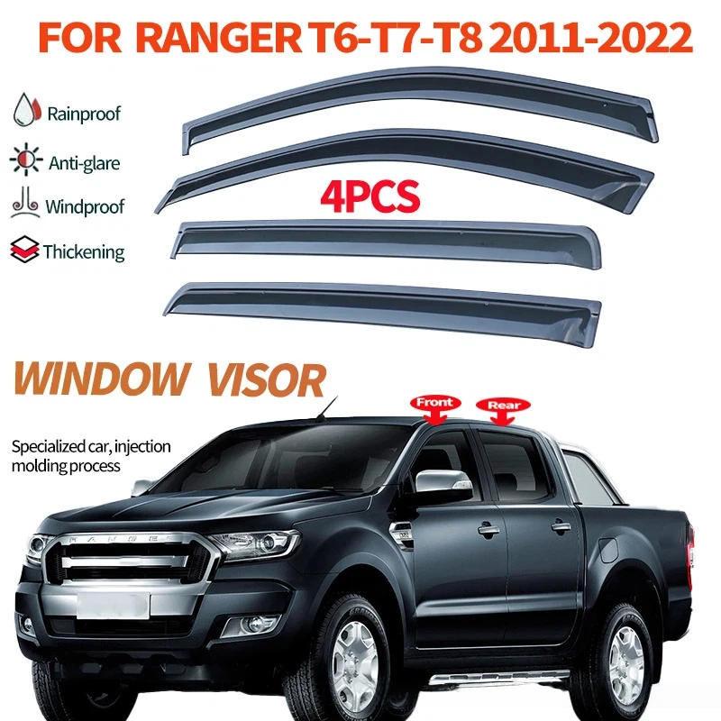 For Ford 15-18 Ranger Rain and Rain Shield Tourer International Edition Window Rain and Rain Shield Modification