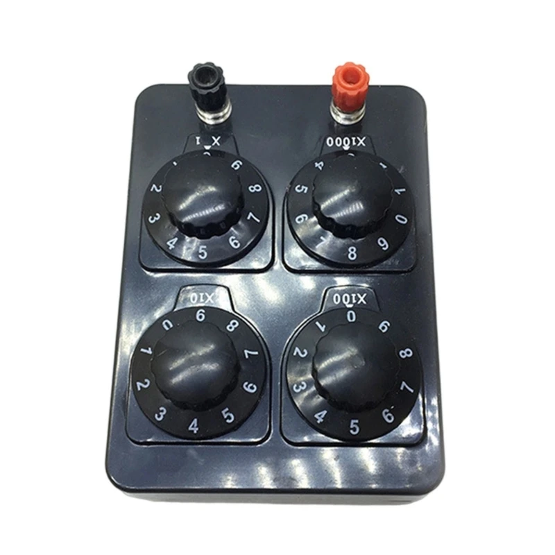 9999 Ohm Variable Resistor Box 4 Adjustable Settings Resistance Box Physics Educational Equipment for Students