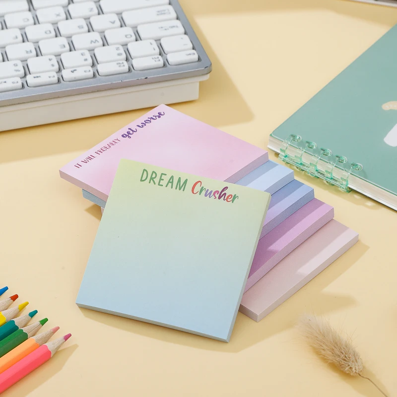 لوحة مذكرات ورقية متدرجة قوس قزح ، مذكرة لاصقة ، قائمة مهام رسالة ، لوازم مدرسية ، أدوات مكتبية ، بيع بالجملة ، 12: 50 لكل مجموعة