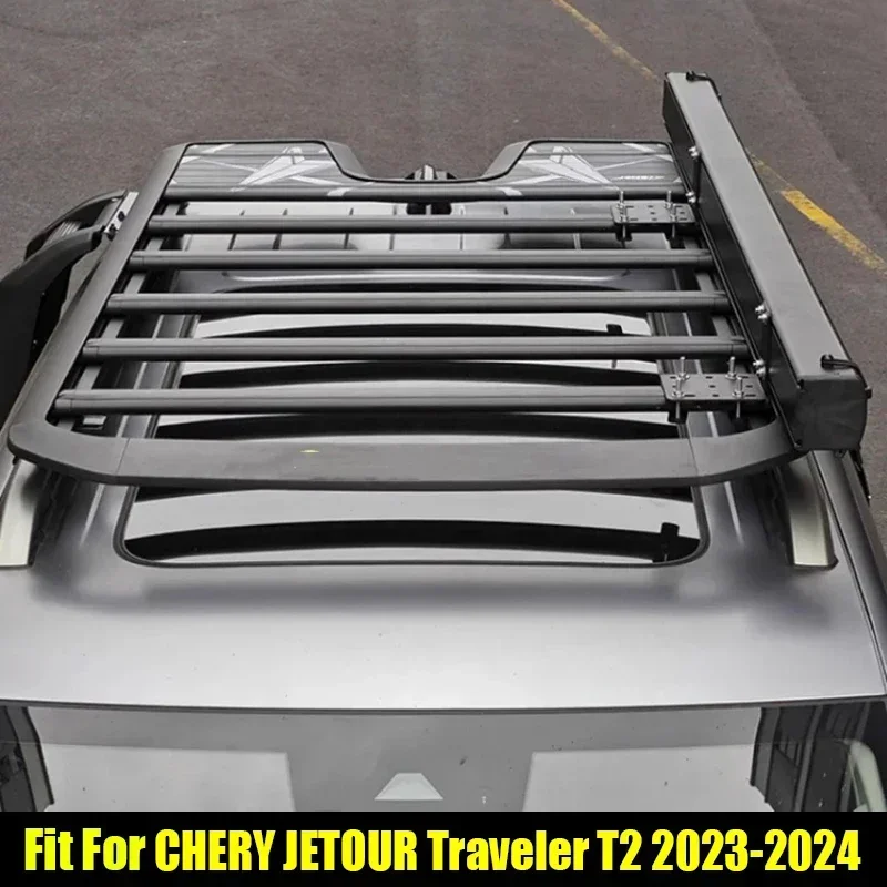 New! Car Roof Luggage Rack Frame Suitable for CHERY Jetour Traveller T2 2023 2024 Modification Roof Luggage Platform Car Trim Pa