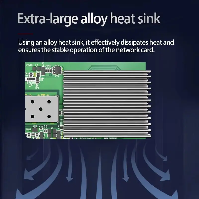 XikeStor 1G/10G Full-Duplex High-Speed Network Card, Supports Wake-On-LAN (WOL), and Contains Flash Chip, Realtek RTL8127ATF