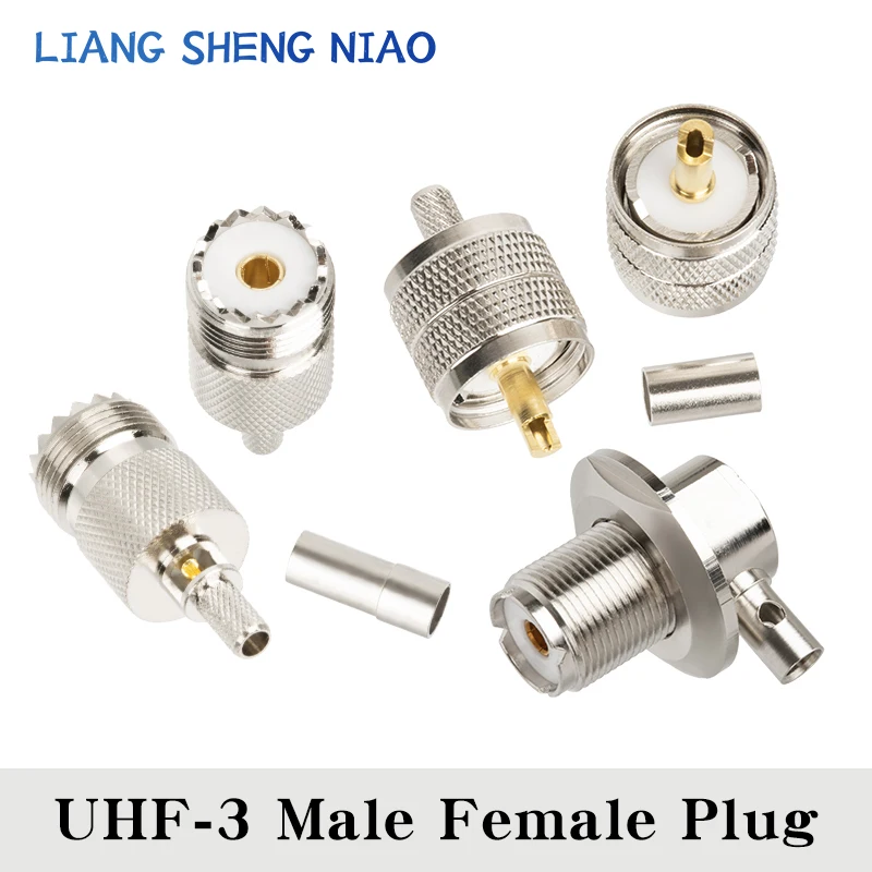 10pcs 50-3 series joint UHF-J-3 Male Female plug UHF Rf line joint UHF feeder joint UHF RG58 Coaxial cable plug UHF JOINT plug