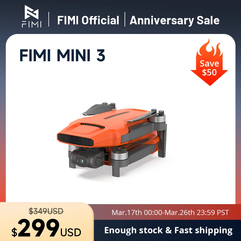 FIMI MINI 3 new drone 4K 60fps 9km range 3-axis Gimbal 249g Ultralight design AI Super Night Video smart tracking mini pro drone