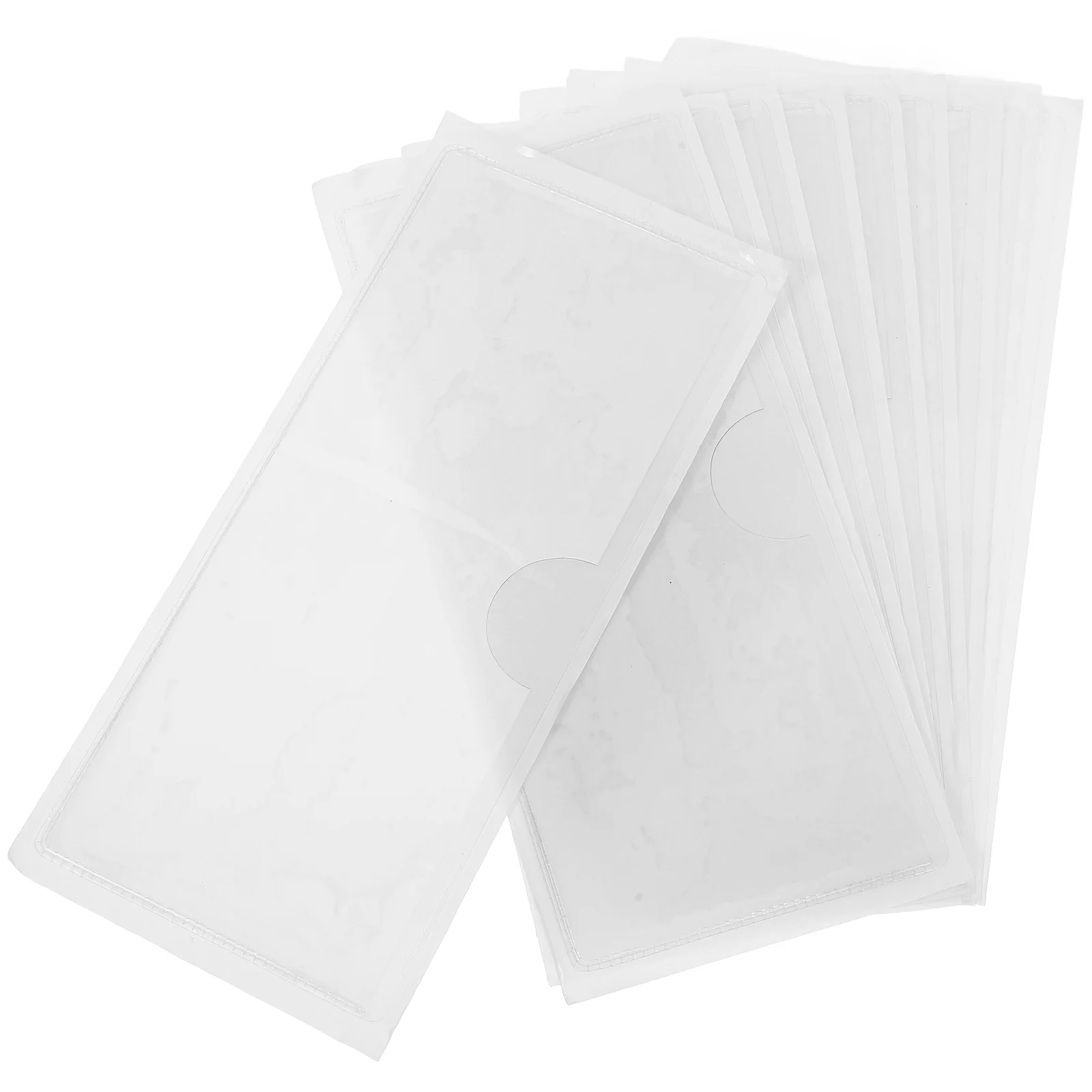 10 Pcs Clear Card Sleeves Transparent Label Bag Permit Holder Soft Rubber Pockets Adhesive Plastic Business Index