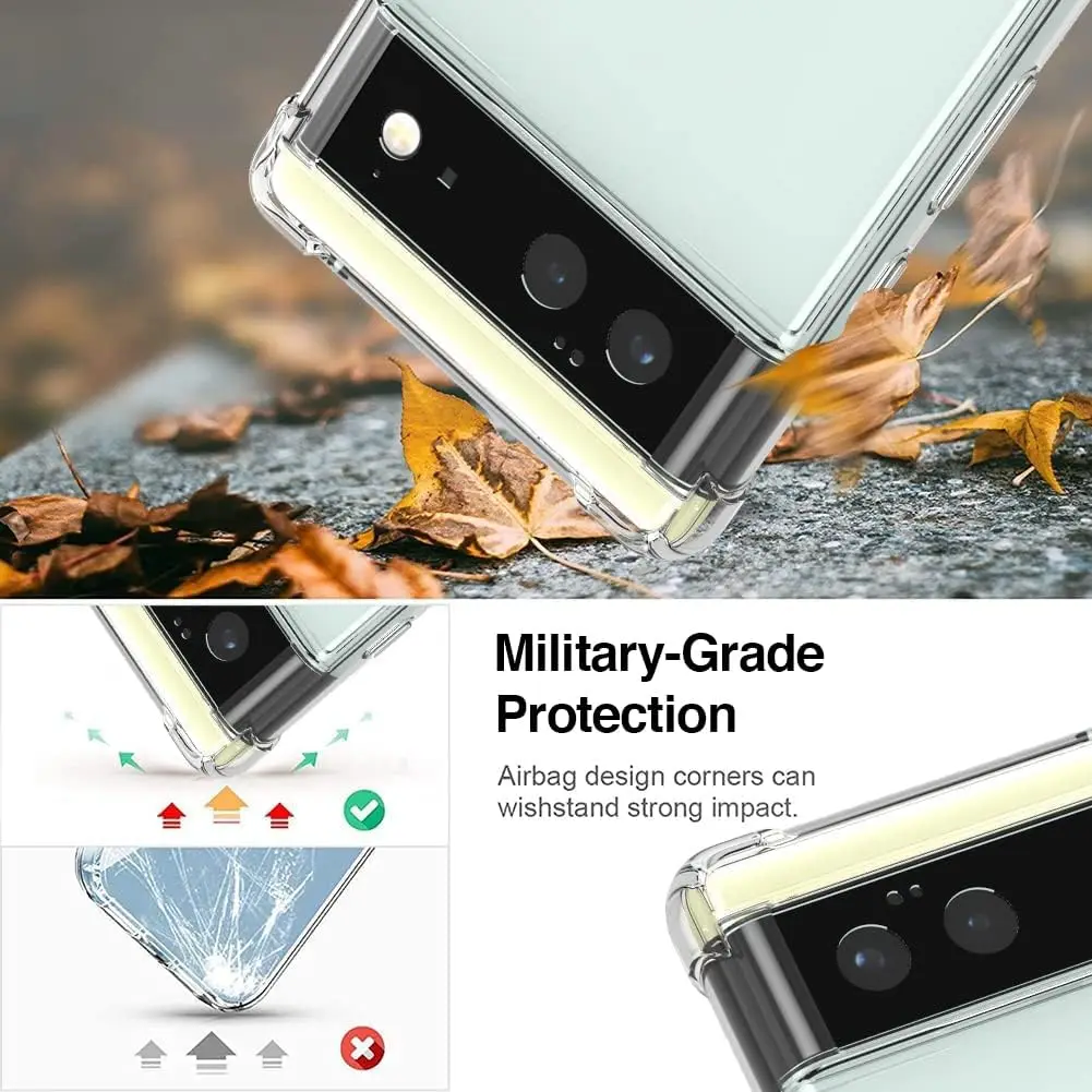 New Style Case for Google Pixel 8 7 6 Pro Pixel 5 4A 4 3A 3 XL Clear Transparent Reinforced Corners TPU Shockproof Flexible Cove