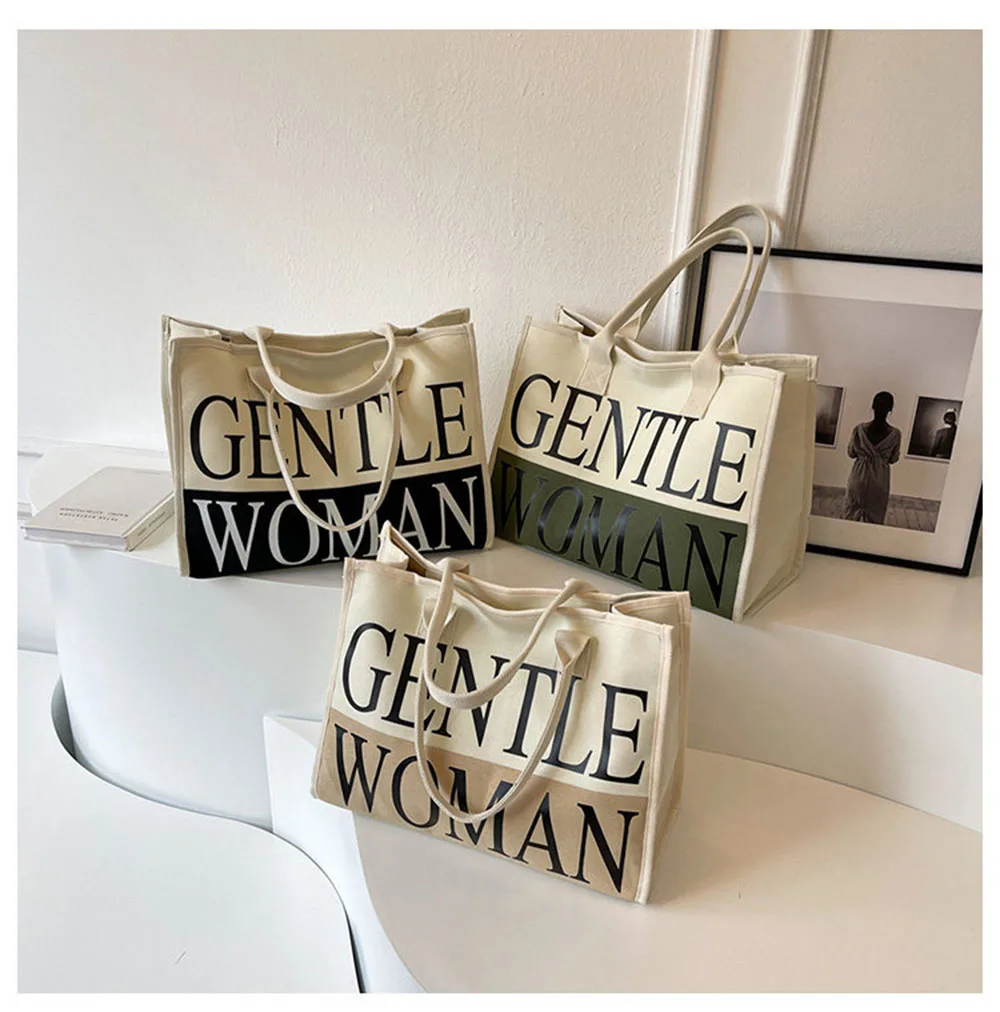 

Новая холщовая сумка-тоут с принтом 2026 года – вместительная сумка для поездок на работу и через плечо, универсальная сумка для мам для женщин