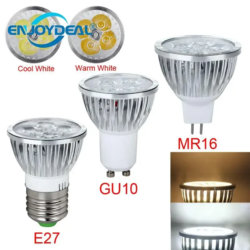 1Pc E27 GU10 MR16 9W LED Lamp Light Bulb Home Bedroom Spotlight Light Bulb Warm /Cool White Dimmable/Non-dimmable