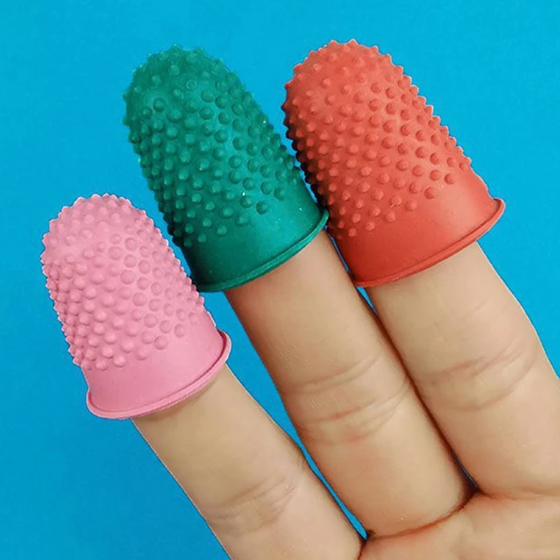 Rubber Finger Tips Silicone Finger Cover Pads For Quilting Embroidery Knitting Finger Protectors Sewing Thimble Supplies