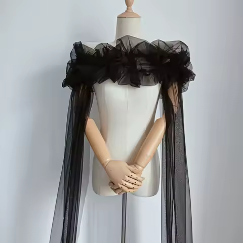 New black prom performance evening party dress gown accessories DIY wrap shawl arm warmer