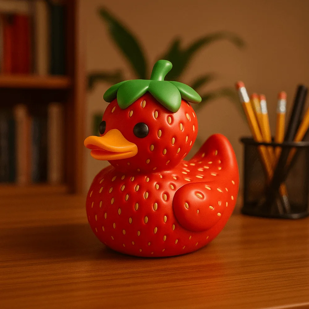 

Desktop Decoration Resin Fruit Duck Statue Cartoon Cute Duck Figurine Creative Waterproof Miniatures Ornament Cabinet
