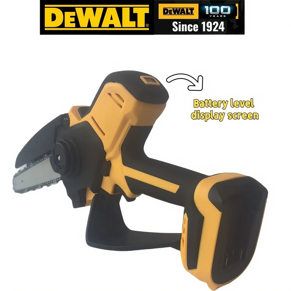 Akumulatorowa pilarka łańcuchowa Dewalt 20V, 8 cali, 1380W, bezszczotkowa, żółta, profesjonalna pilarka do przycinania ogrodów, elektronarzędzie.