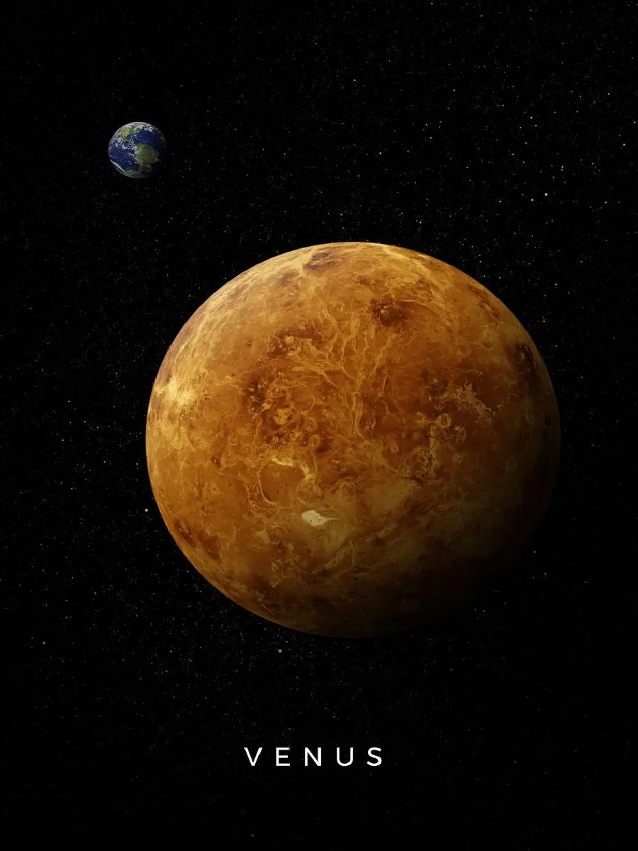 ديكور حائط كوني لهواة علم الفلك ، مجموعة الفضاء ، سلسلة العاطفة ، مطبوعات ملصق الكوكب والفينوس والأرض #2