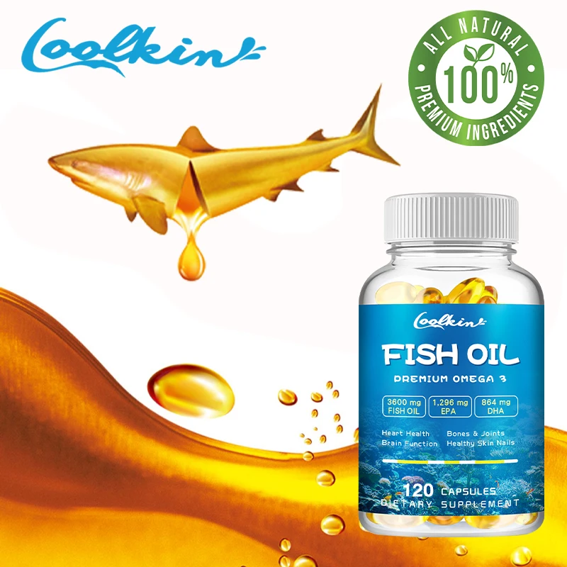 

Omega-3 Fish Oil Capsules - Promotes Joint, Eye and Overall Health, Boosts Immunity, Improves Energy, Non-GMO, Gluten-free