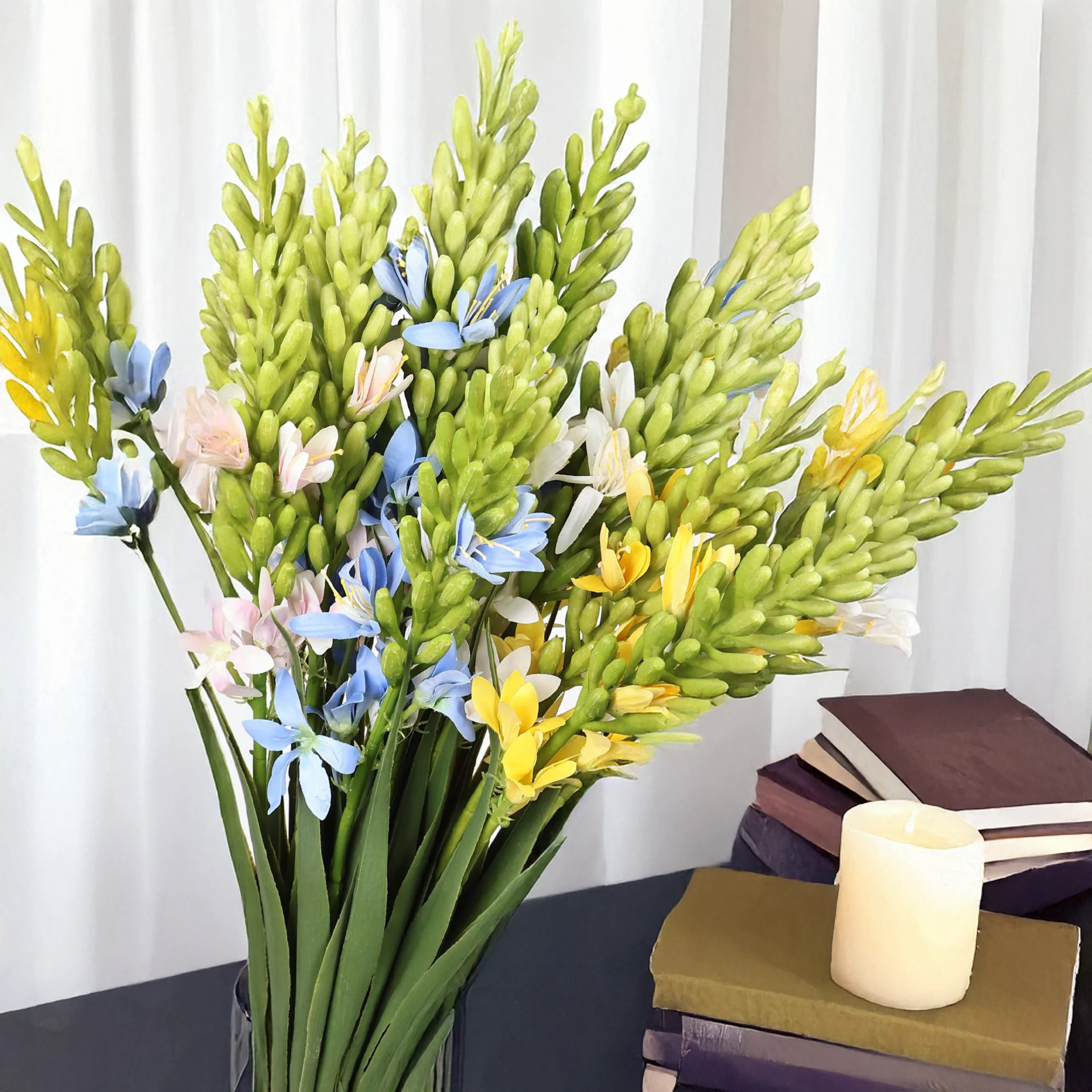 

37 Inch Artificial Hyacinth Flower Wedding Home Decor Silk Flower Arrangement Wall Decoration Mall Display Photography Prop