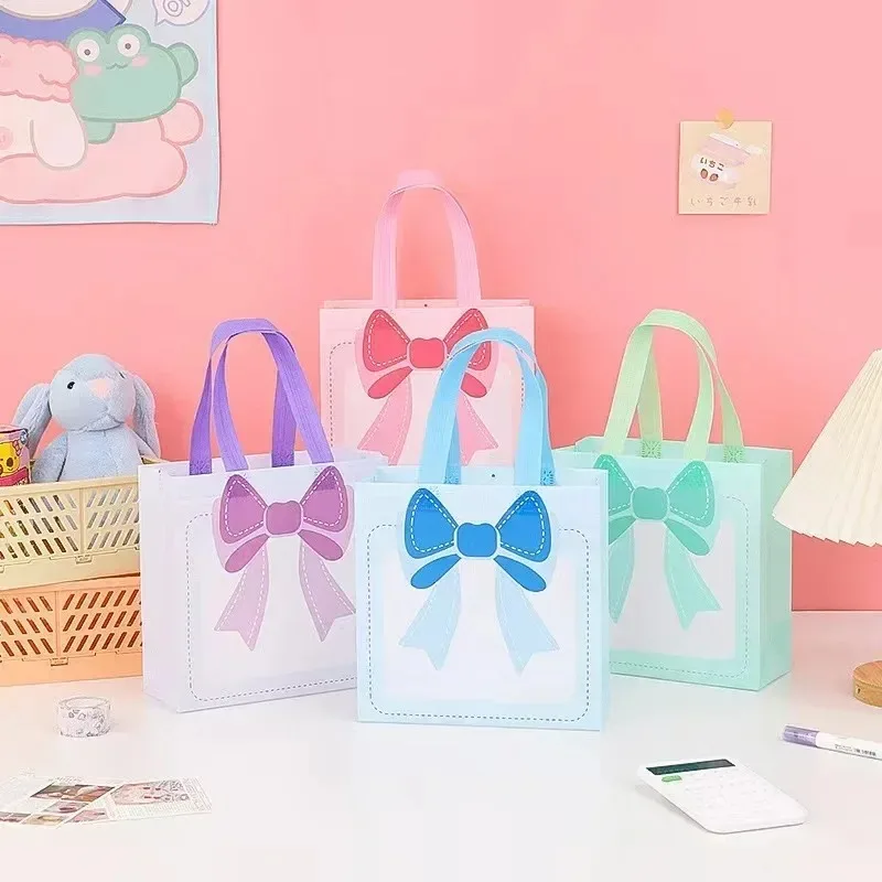 5-20PCS Christmas Candy Bags Dopamine Color Gift Bags Handheld Treat Bags for Party Christmas Celebration Gift Packaging