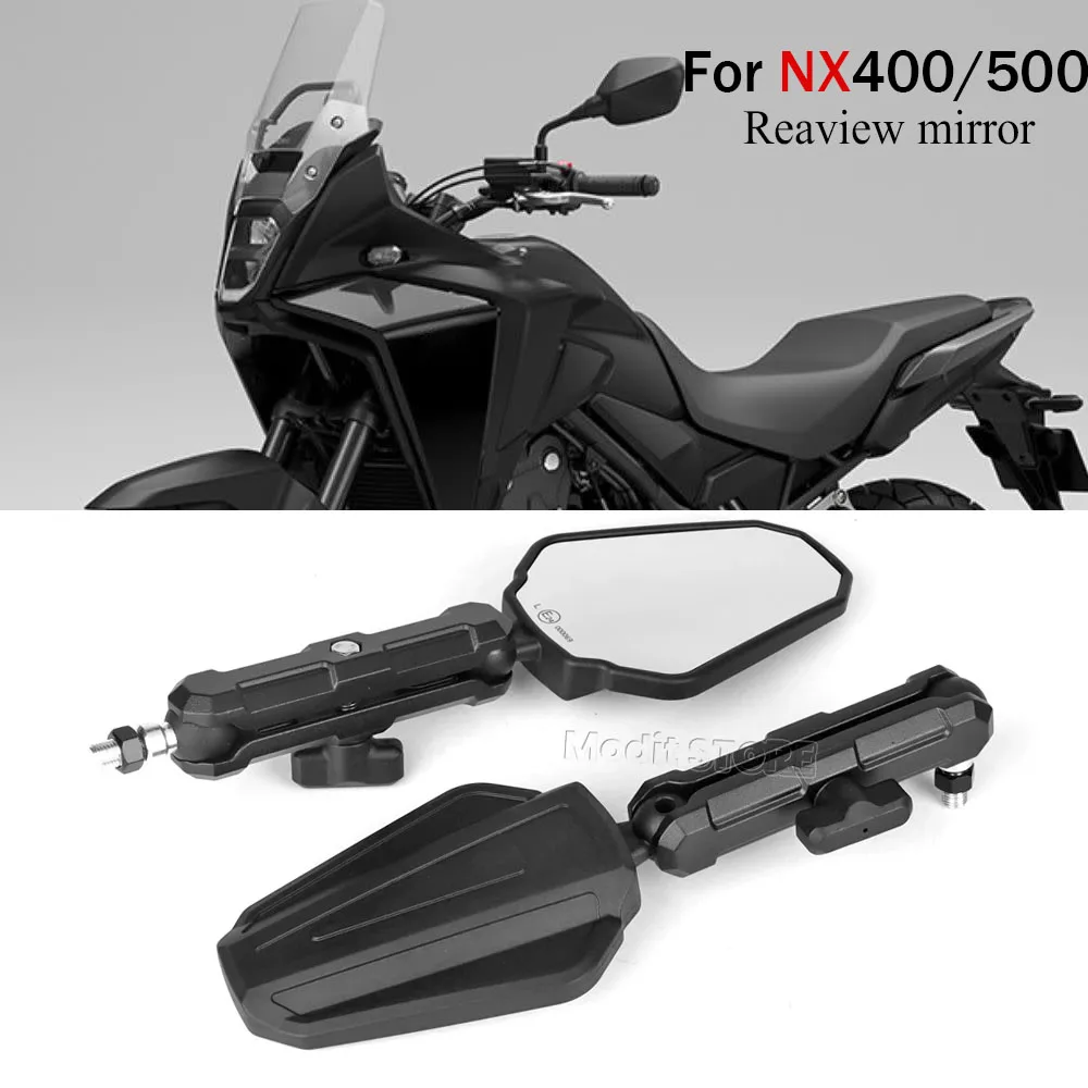 

For Honda NX400 NX 400 NX500 Nx 500 2024 Motorcycle Accessories Adventure Mirror KIT Side Rear View Mirror Adjustable 360 °