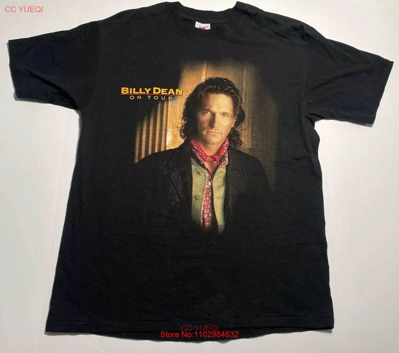 Винтажная рубашка Билли Дина, Экстра XL для взрослых, черная, кантри, музыка, концерт, Мужская 90-х