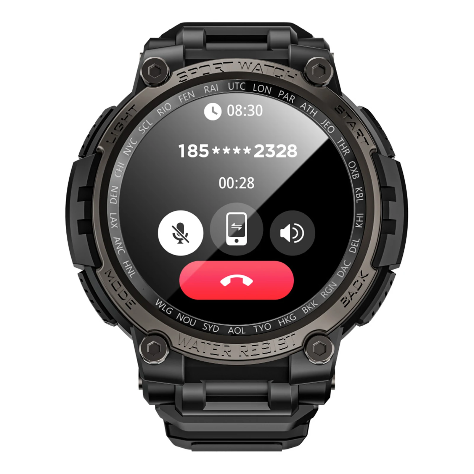 ساعة ذكية LOKMAT ATTACK MAX Bluetooth5.3، شاشة لمس 1.53 بوصة، متتبع اللياقة البدنية مع مكالمات BT IP68 ساعة رياضية مقاومة للماء