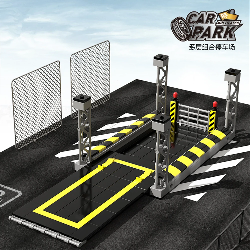 

Street View Parking Lot Supercar Racing Garage Building Blocks Assembling Brick Model Kids Toys Home Decoration Collection Gift