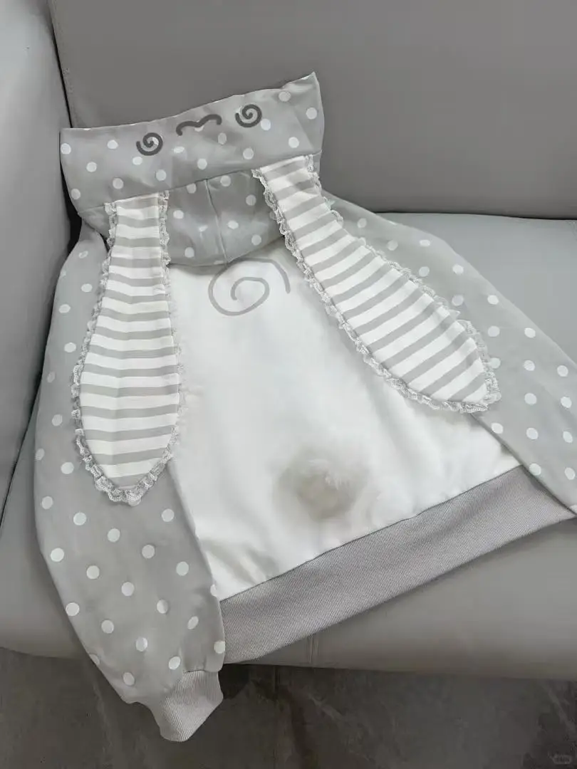 2025 신상 후드 재킷 귀여운 물방울 무늬 귀 디자인 캐주얼 루즈핏 여성 스웨트셔츠 가을 겨울 귀여운 만화 패션 아우터웨어