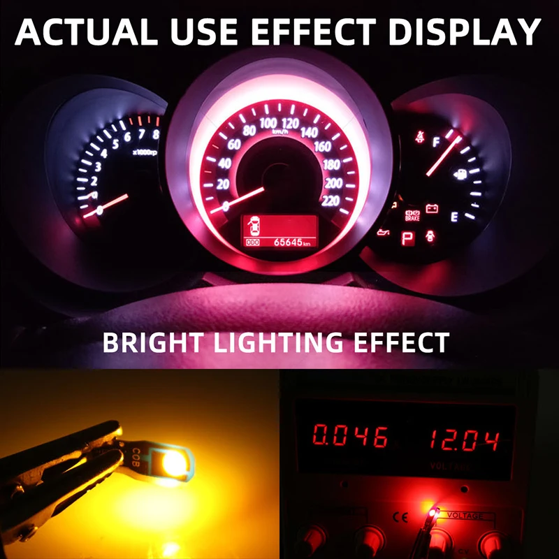 100pcs wholesale t5 Led light Auto Dashboard warning lights COB Interior lighting Instrument lights panel light indicator light