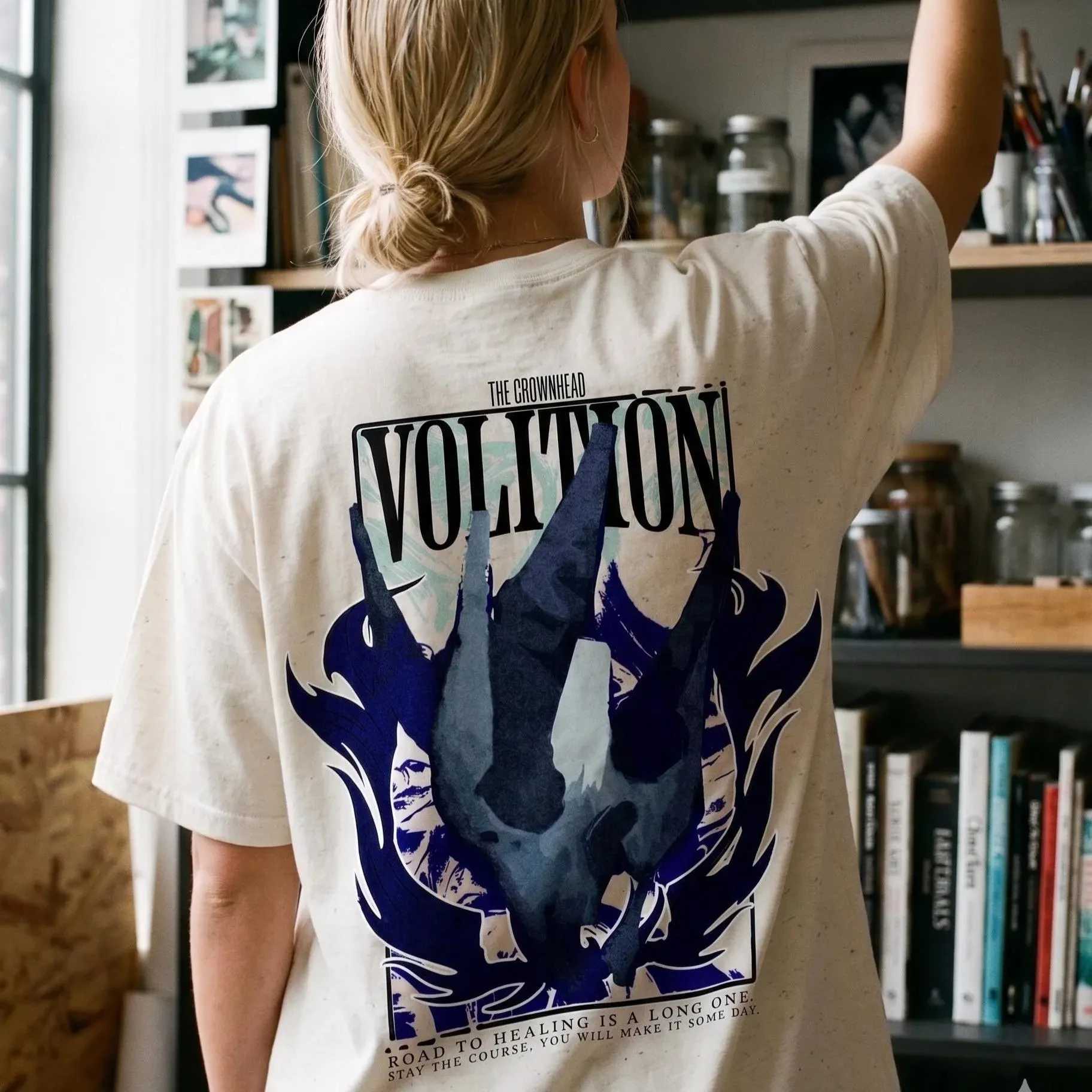 Disco Elysium Volition T-Shirt Road To Healing Is A Long One Two Sided Unisex Tee Men Women T Shirt High-quality Trendy Clothing