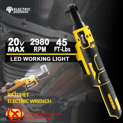 EGOD Electric Ratchet Wrench 3/8inch Home Auto Repair Multi-Function Ratchet Wrench Power Tool for Dewalt 21V Battery