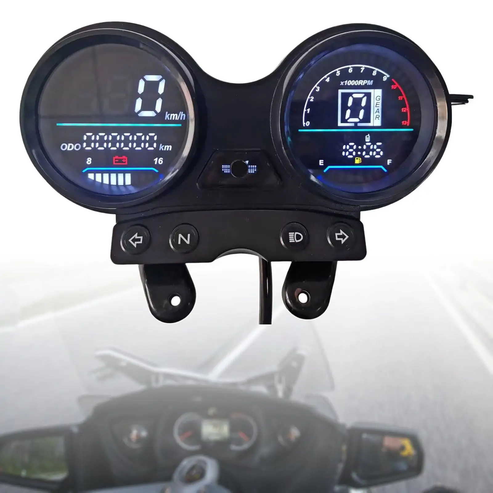 

Digital Odometer Speedometer 12V for Ybr 125 Digital Instrument Sturdy Motorcycle Speedometer LCD Digital Odometer Speedometer
