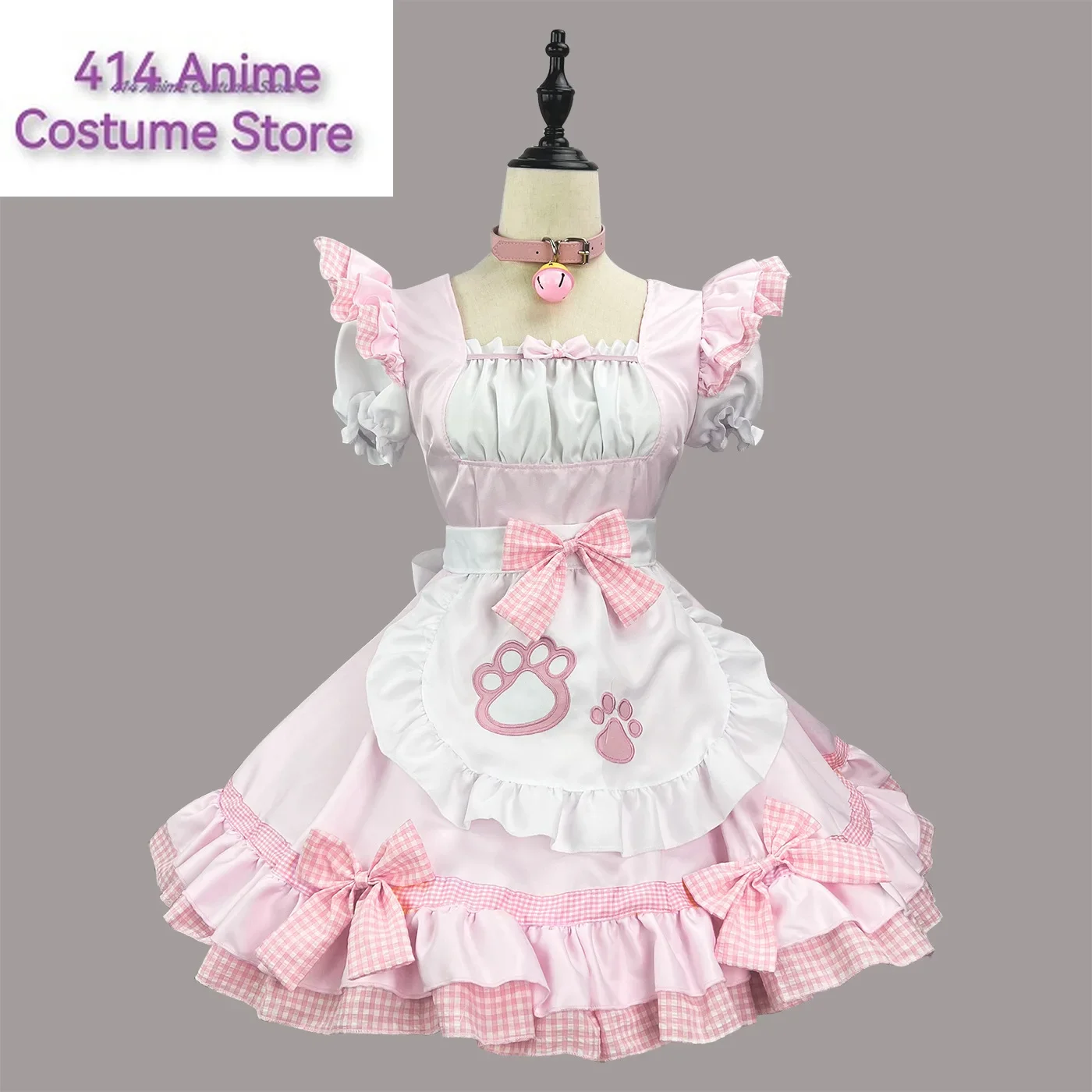 Maid lolita cosplay trajes clássicos gato menina plus size avental roupas de empregada anime preto branco bonito menina festa vestido de princesa