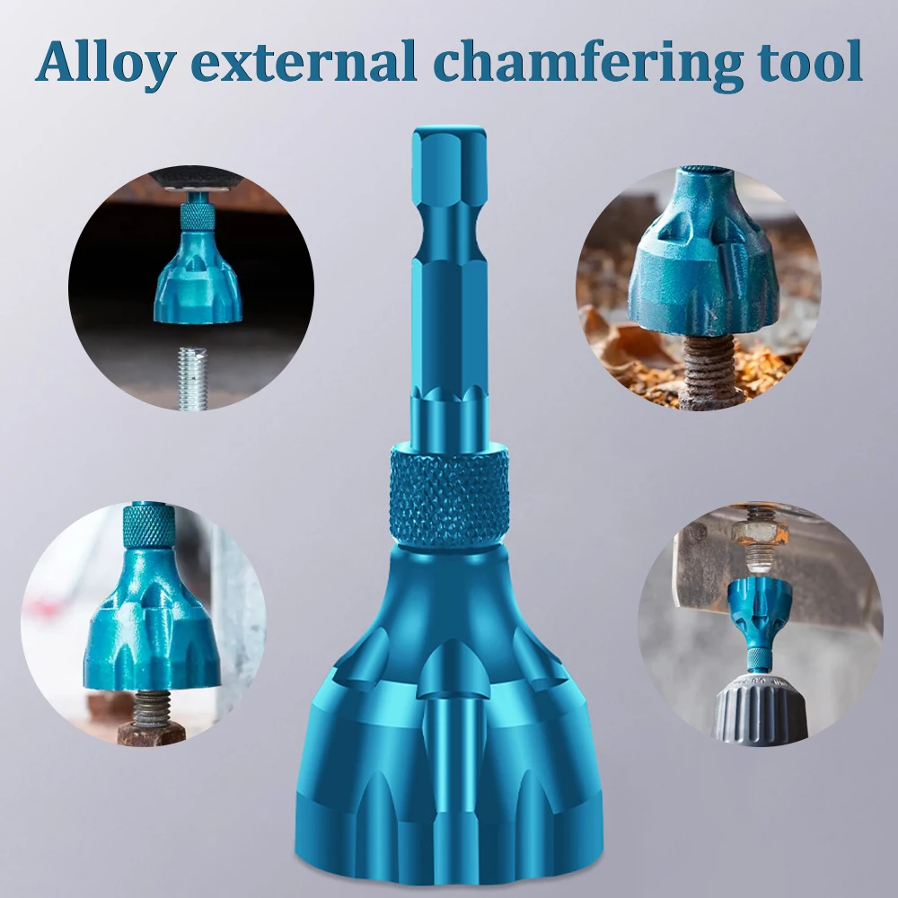Deburring External Chamfer Tool Stainless Steel Metal Drilling Tool Remove Burr Clean Bolt Tools Hex Tool Accessories