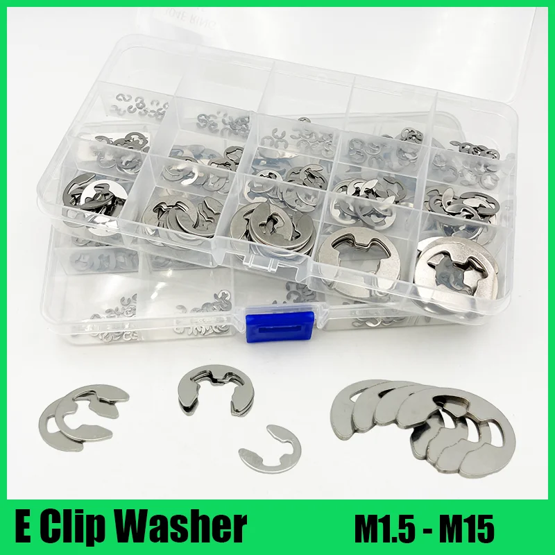 

Black Carbon Steel 304 Stainless Steel Shaft External Retaining Ring E Clip Snap Circlip Washer M1.5 M2 M3 M4 M5 M6 M8 M10 M12