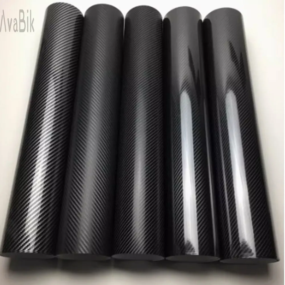 

3D 4D 5D 6D 7D 8D Carbon Fiber Vinyl High Glossy Black Texture Film Wrap Car Motocycle Decal Sticker Color Change Interior Film