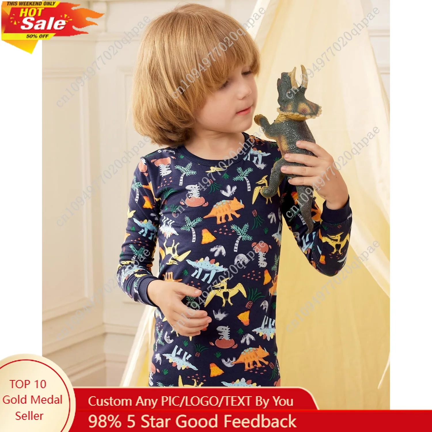 

Bamboo Viscose Toddler Pajamas Boys Girls Baby 12M-8Y Pjs Sets Kids 2pcs Long-Sleeve Snug fit Sleepwear